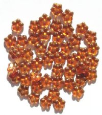 50 3x9mm Transparent Topaz Lustre Flower Spacer Beads
